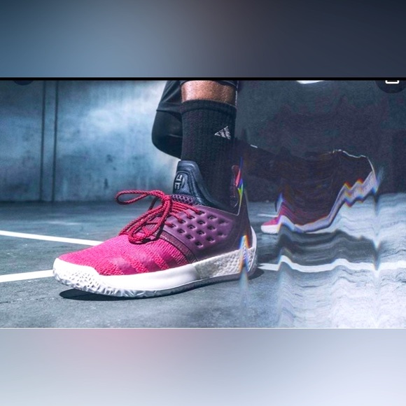 Adidas Harden Vol. 2 Mens Basketball Shoes Red Maroon...